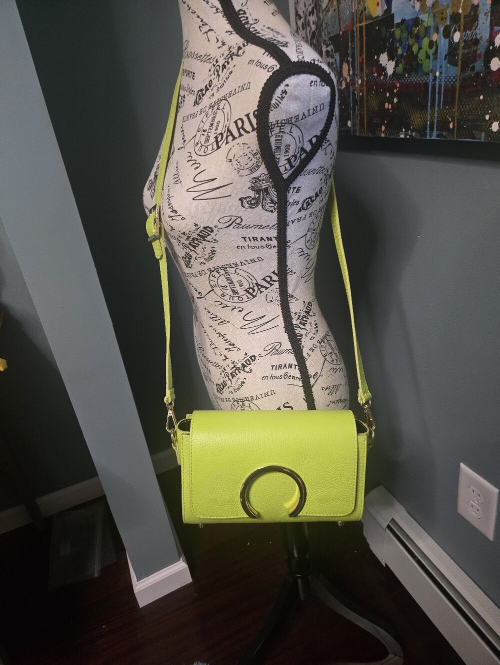 Lime Green Leather Purse